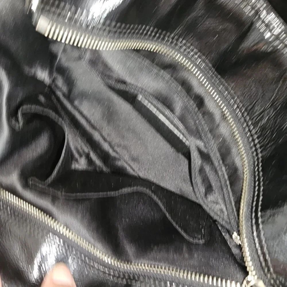 Coach Gallery Embossed Patent Leather shoulder Bag Black #19462 EUC